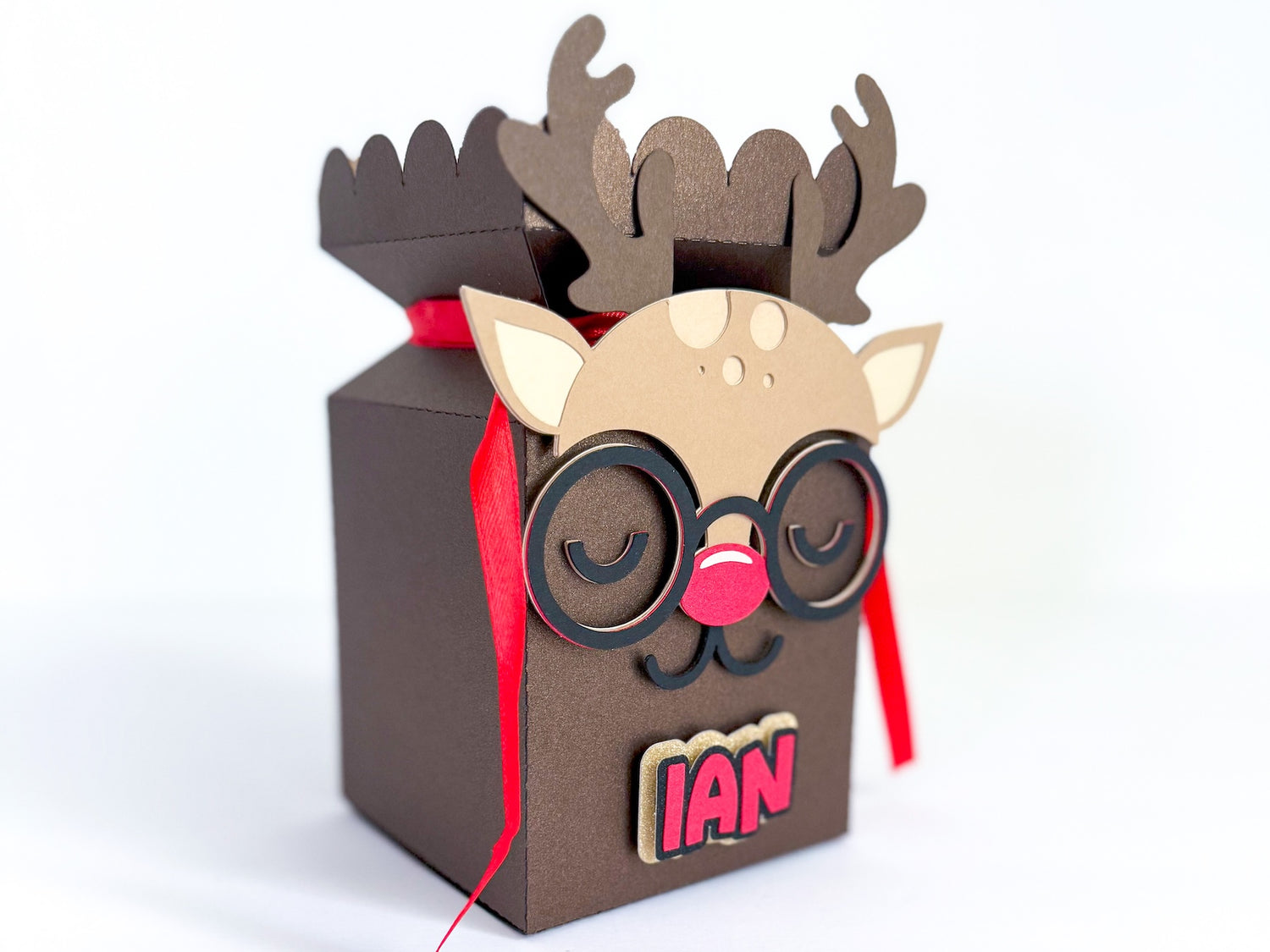DIY Paper Reindeer Christmas Gift Box