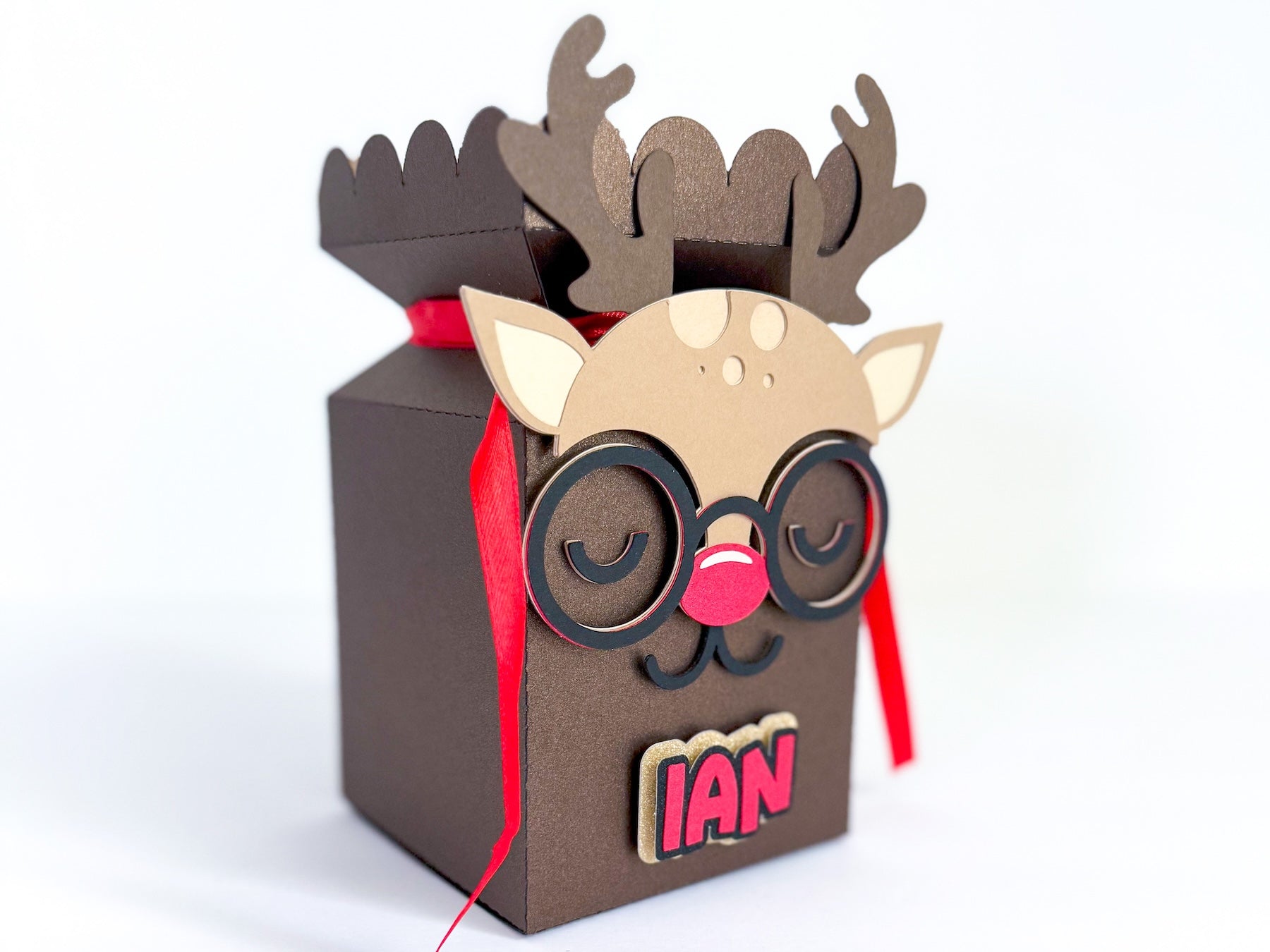 DIY Paper Reindeer Christmas Gift Box