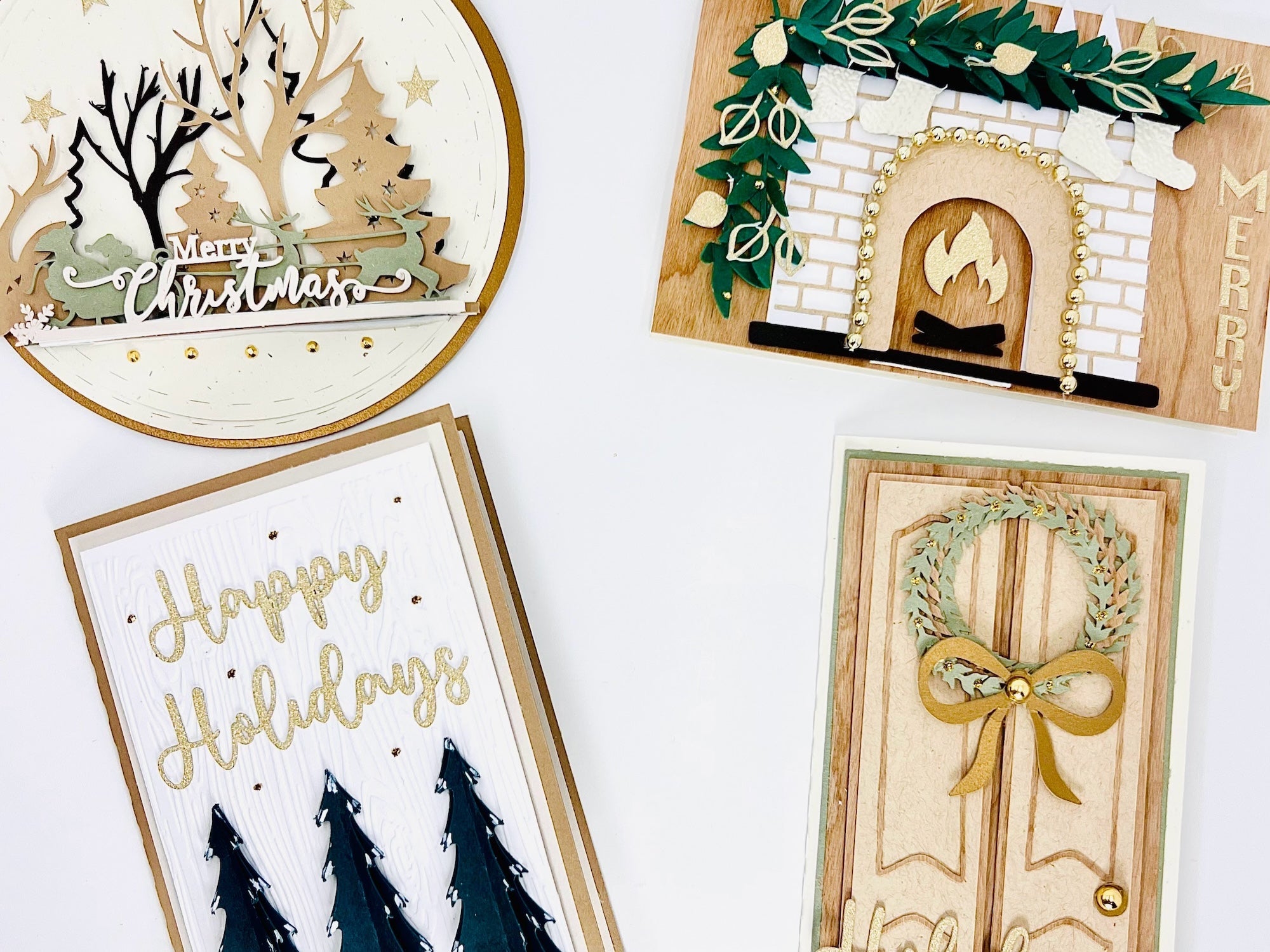 Rustic Handmade Christmas Card Set