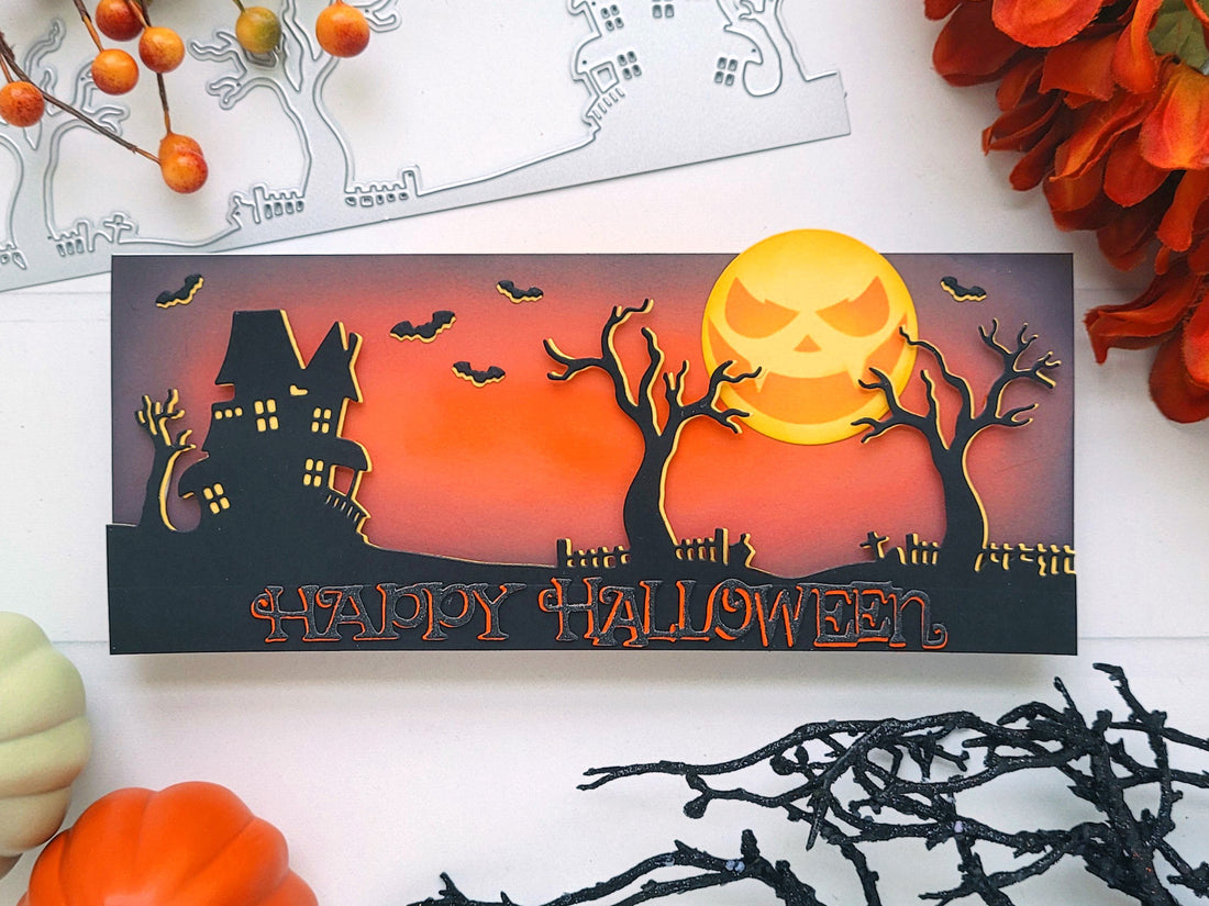 Spooky Halloween Slimline Handmade Card