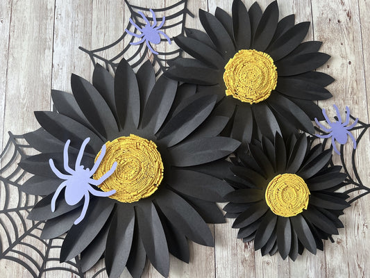 Spooky Halloween Paper Sunflowers