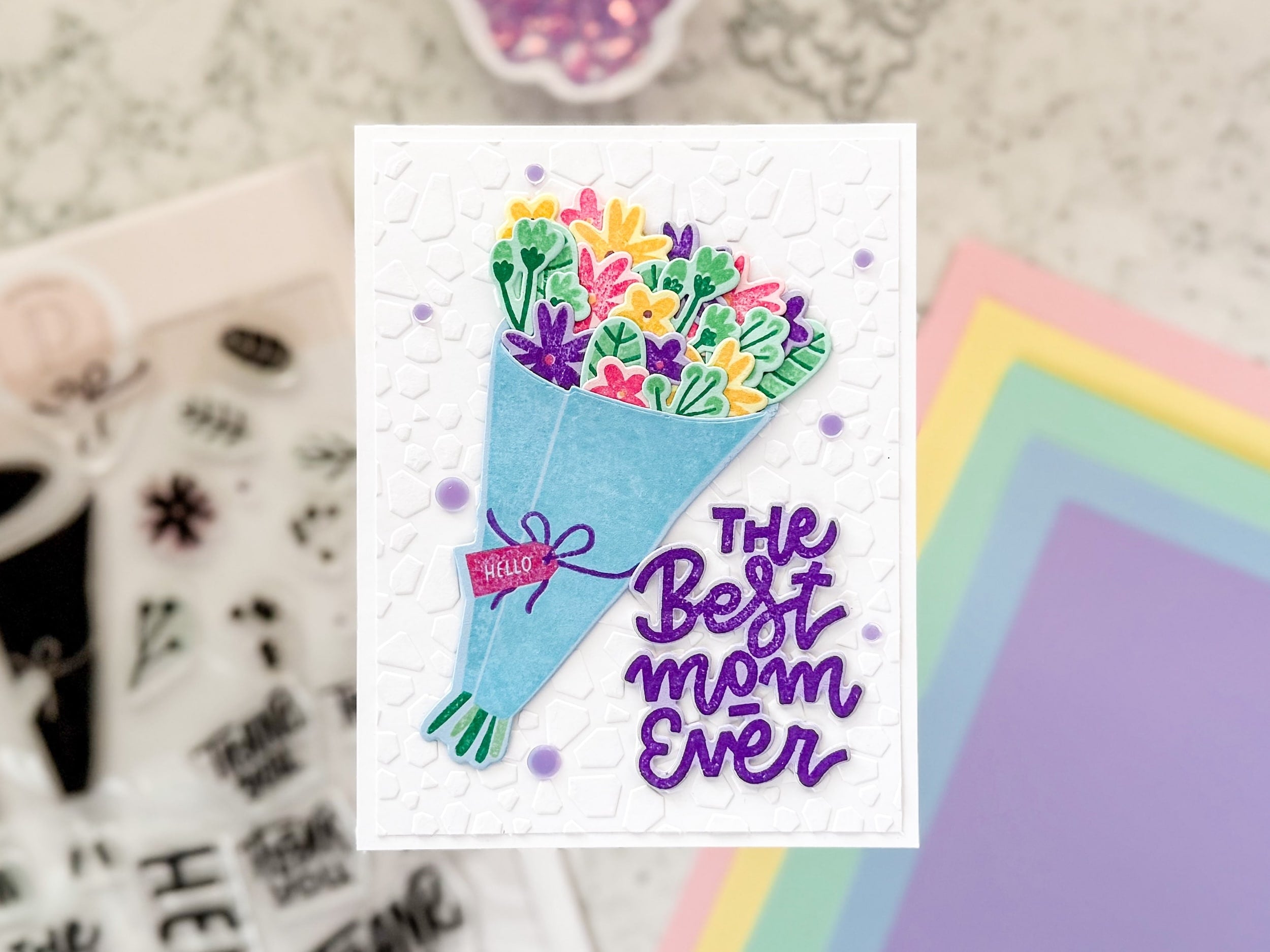 Tone-on-Tone Pastel Florals Mother's Day Card