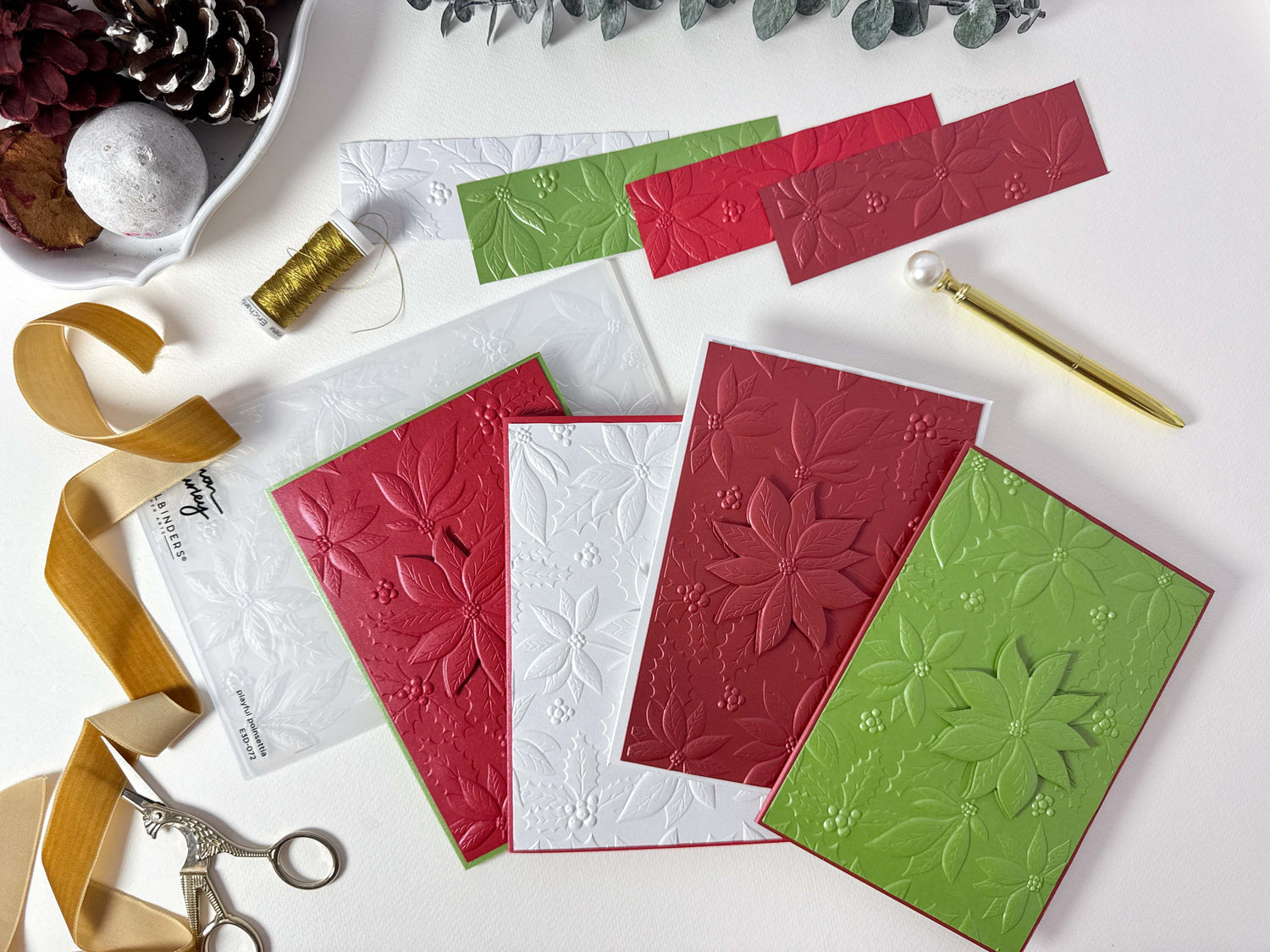 Elegant Stardream Embossed Handmade Christmas Cards