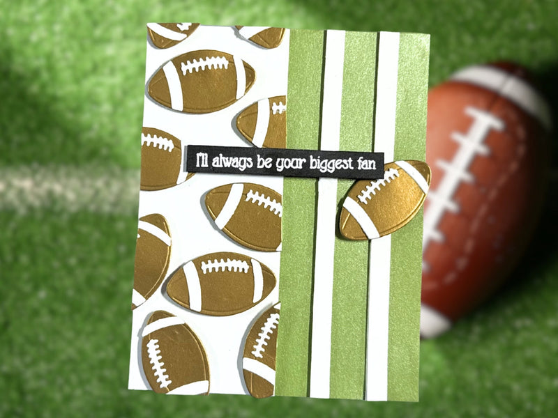Football-themed Handmade Card using Stardream Metallic Paper