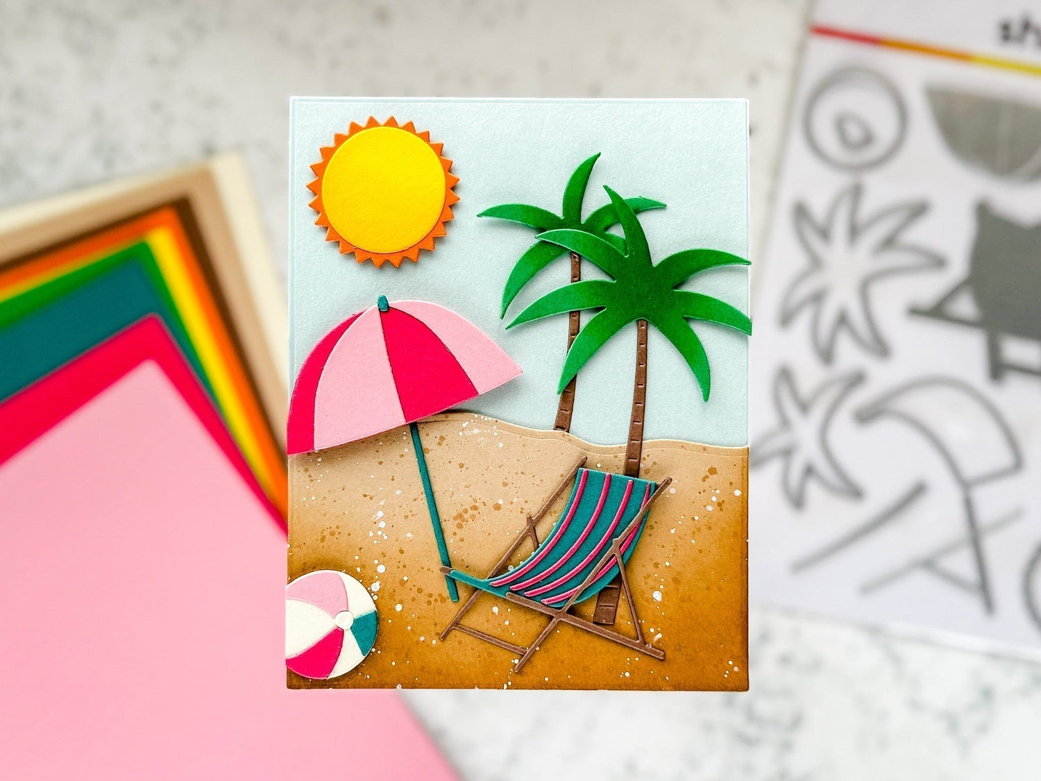 Summer Living Beach Scene Handmade Greeting Card