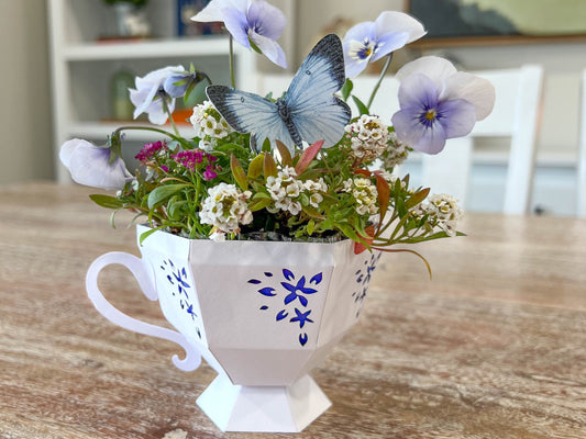 Paper Teacup Flower Centerpiece