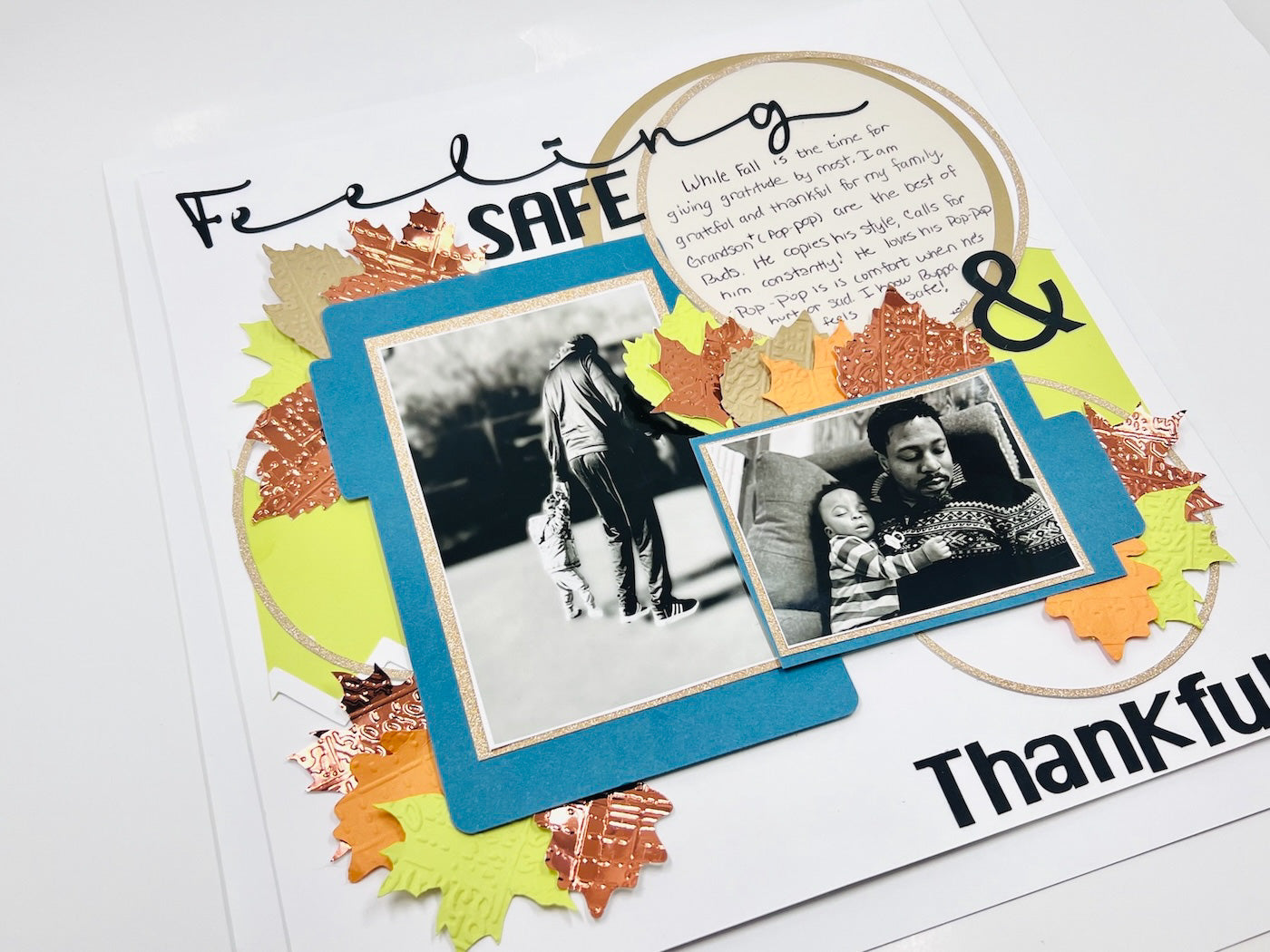 Safe and Thankful Scrapbook Layout