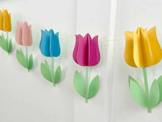 3D Paper Tulip Garland