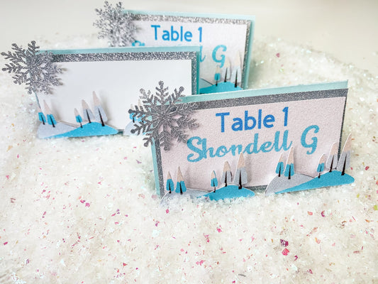 DIY Winter Wonderland Wedding Place Cards