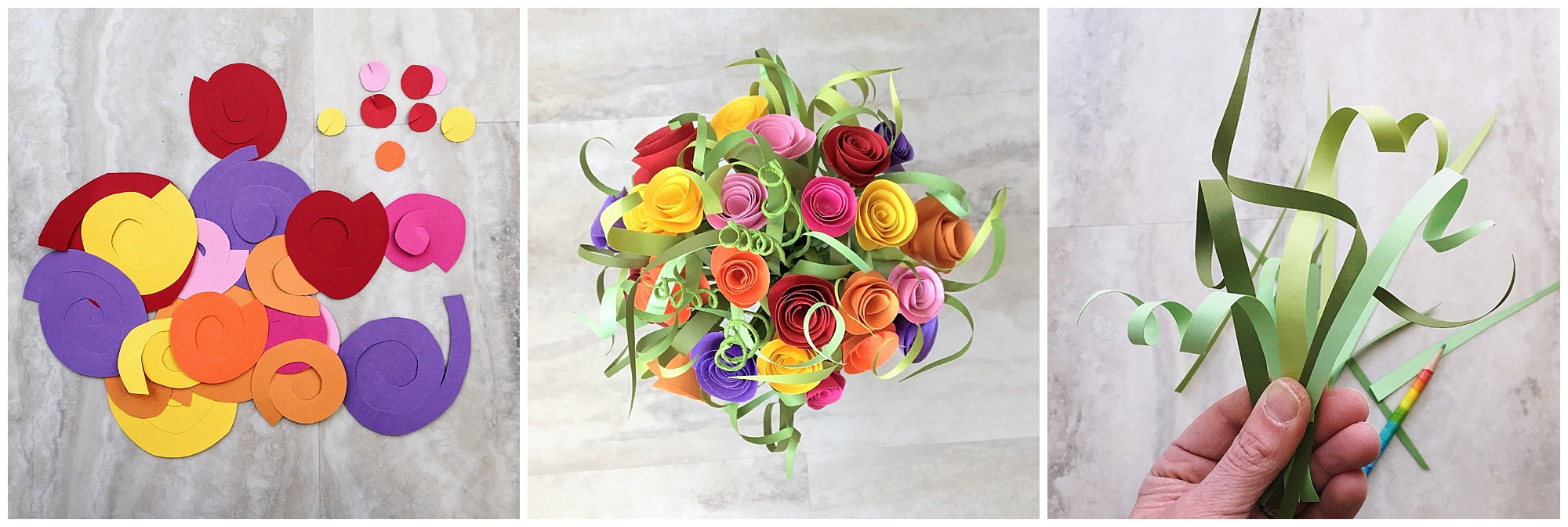 Paper Flower Rosette Bouquet