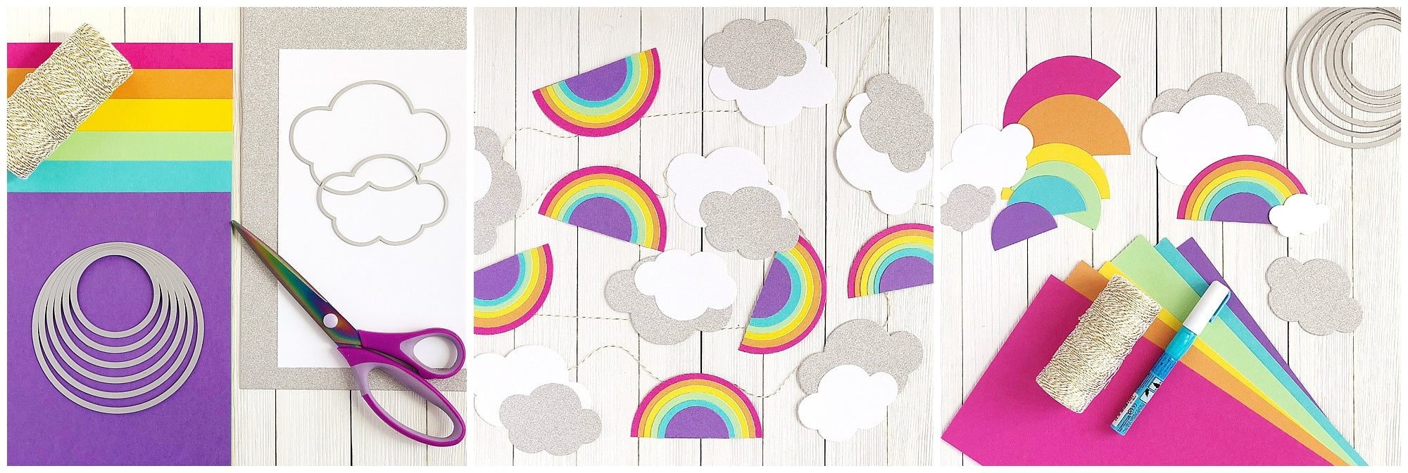 Paper Rainbow Party Garland-Cardstock Warehouse