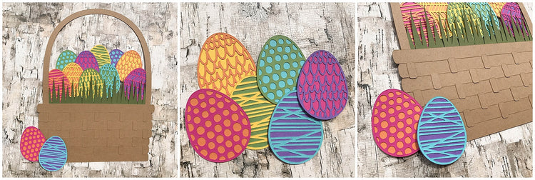 Paper Easter Basket with Die-cut Eggs