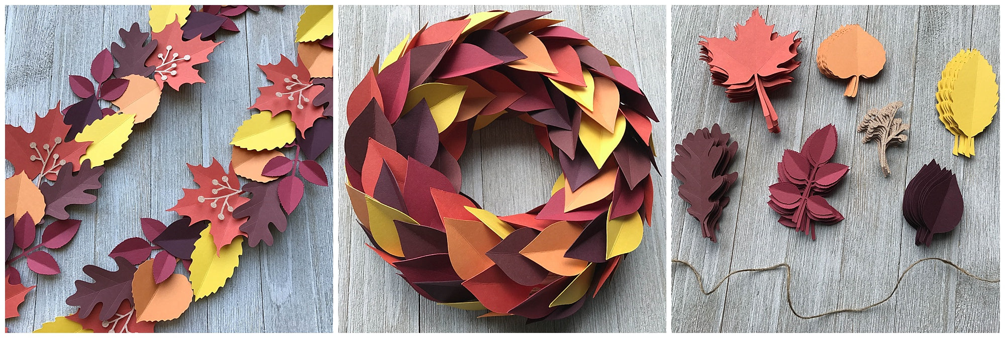Paper Leaves Garland and Wreath