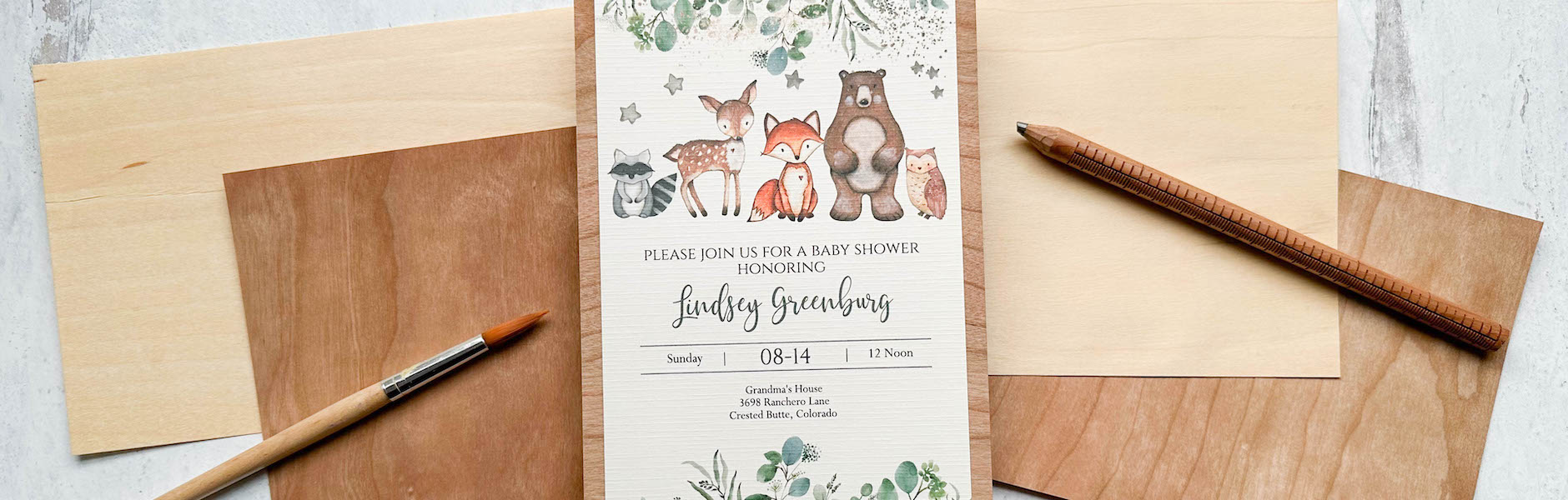 Wood Veneer Flat Cards