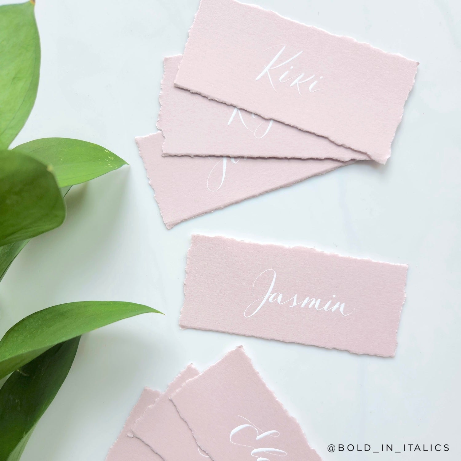 Nude Hand Calligraphy Place Cards