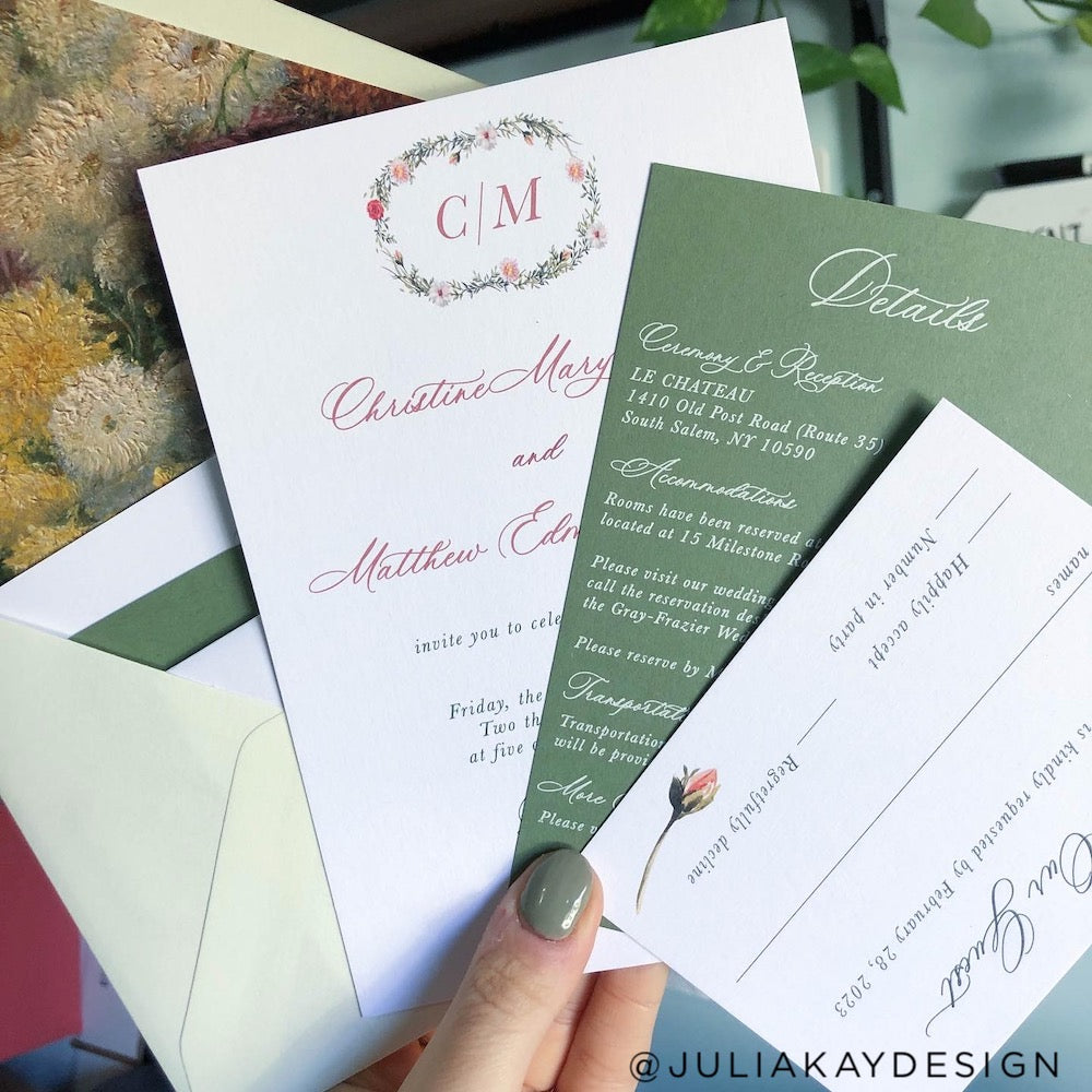 Wedding Suite Colorplan Mid-green Natural cardstock