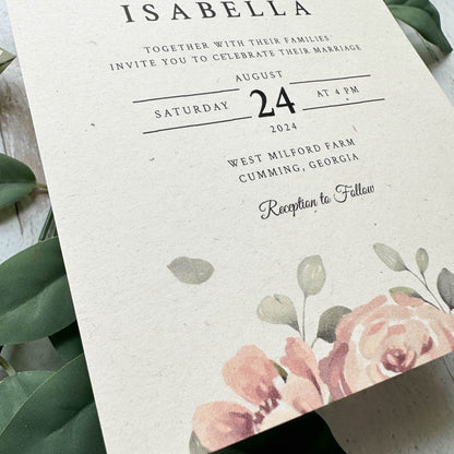 Woodstock Betulla Wedding Invite Closeup