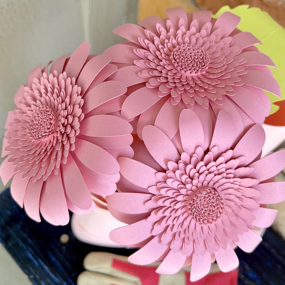 3D Paper Gerbera Daisy Flowers