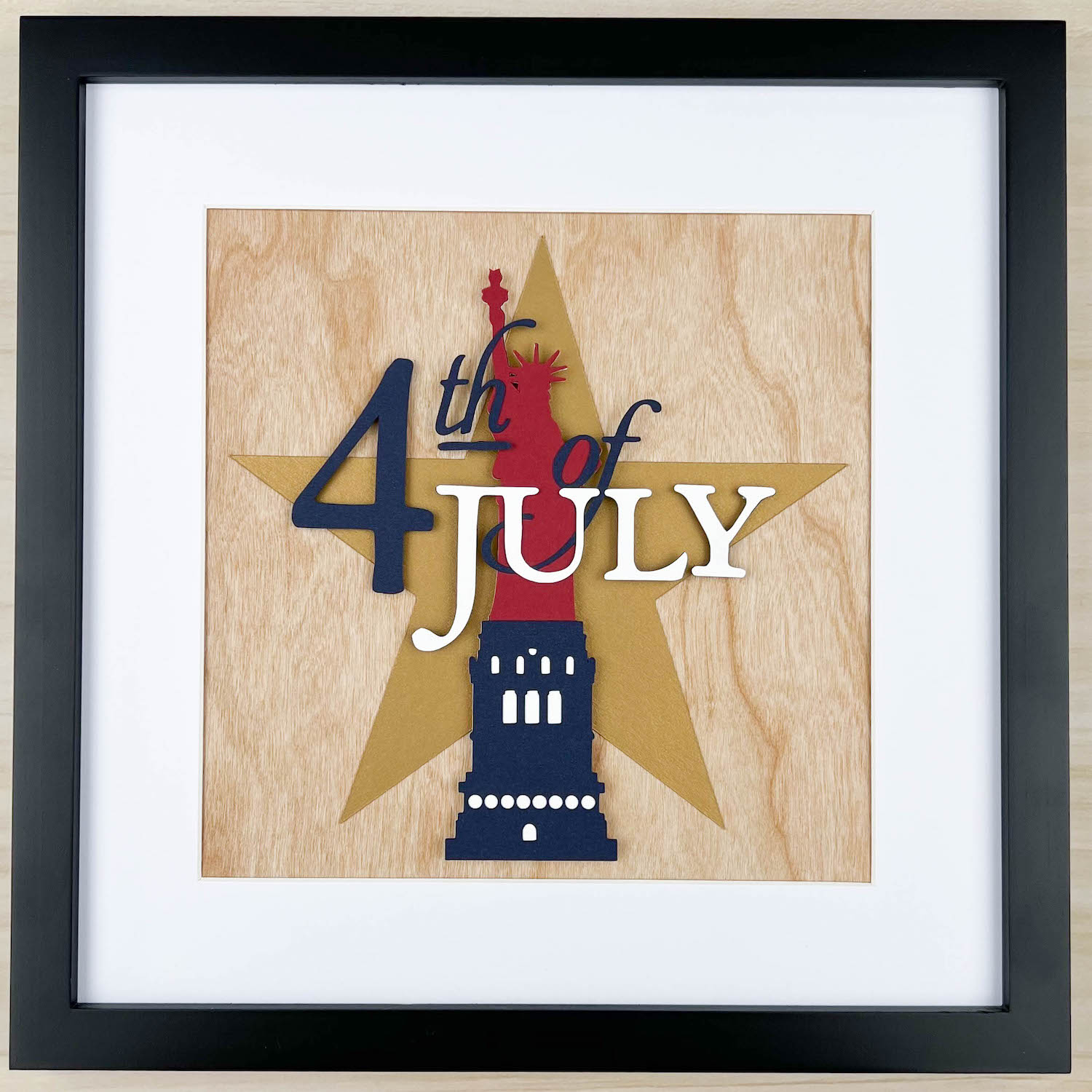 Lessebo Colours Cardstock 4th of July Framed Paper Art