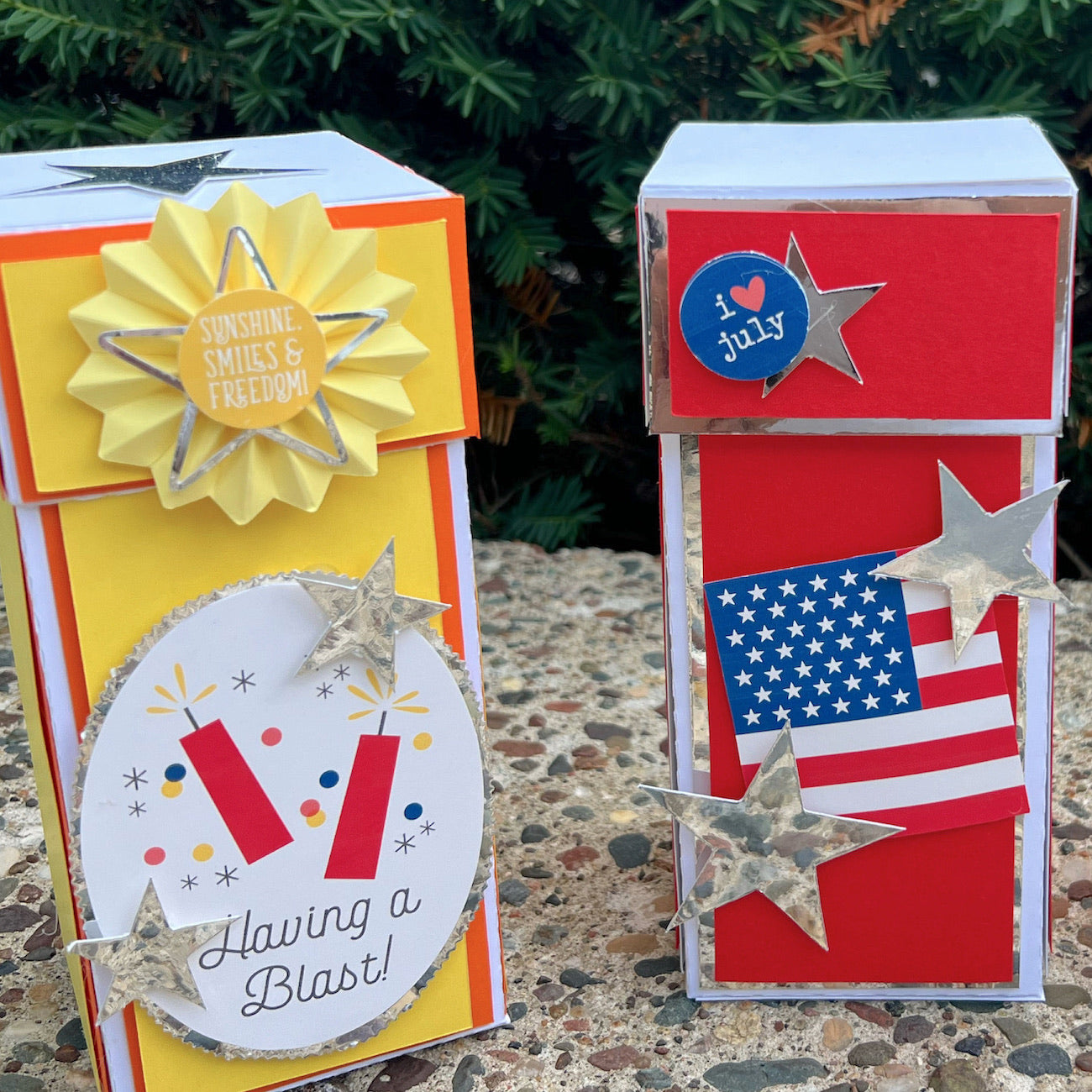 Lessebo Colours Cardstock July 4th Picnic Favor Boxes