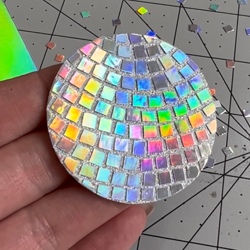 Rainbow holographic paper disco ball