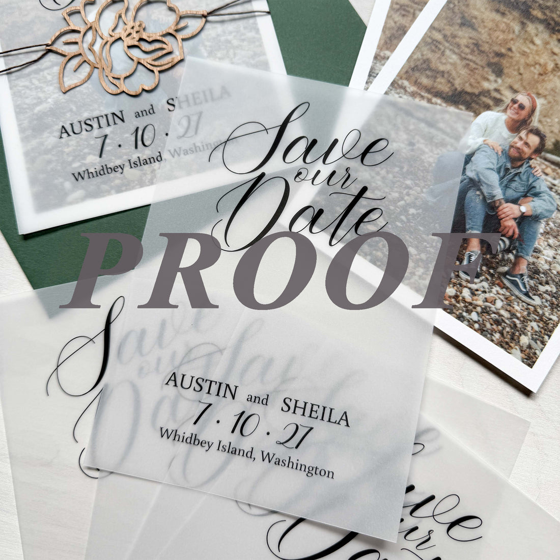 Proof Print Translucent Vellum Flat Panel Cards