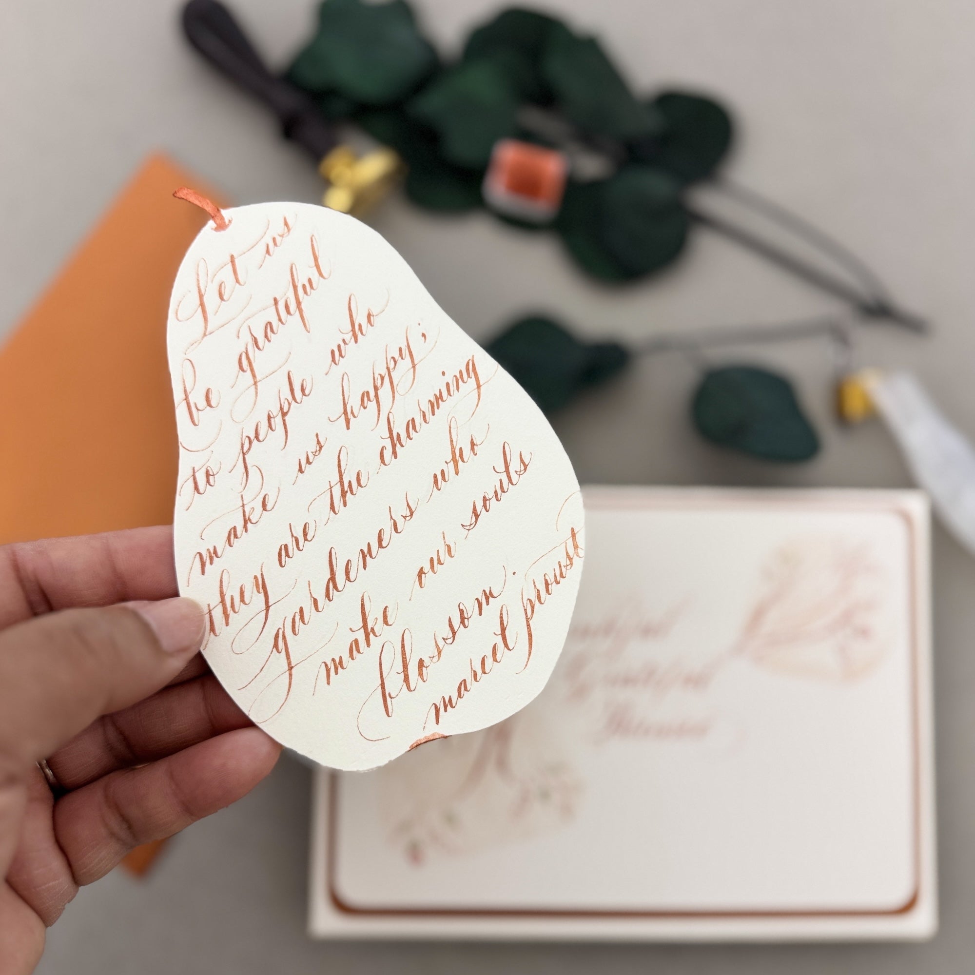 Autumn Pear Card made with Lettra Pearl White