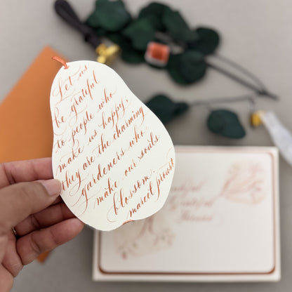 Autumn Pear Card made with Lettra Pearl White