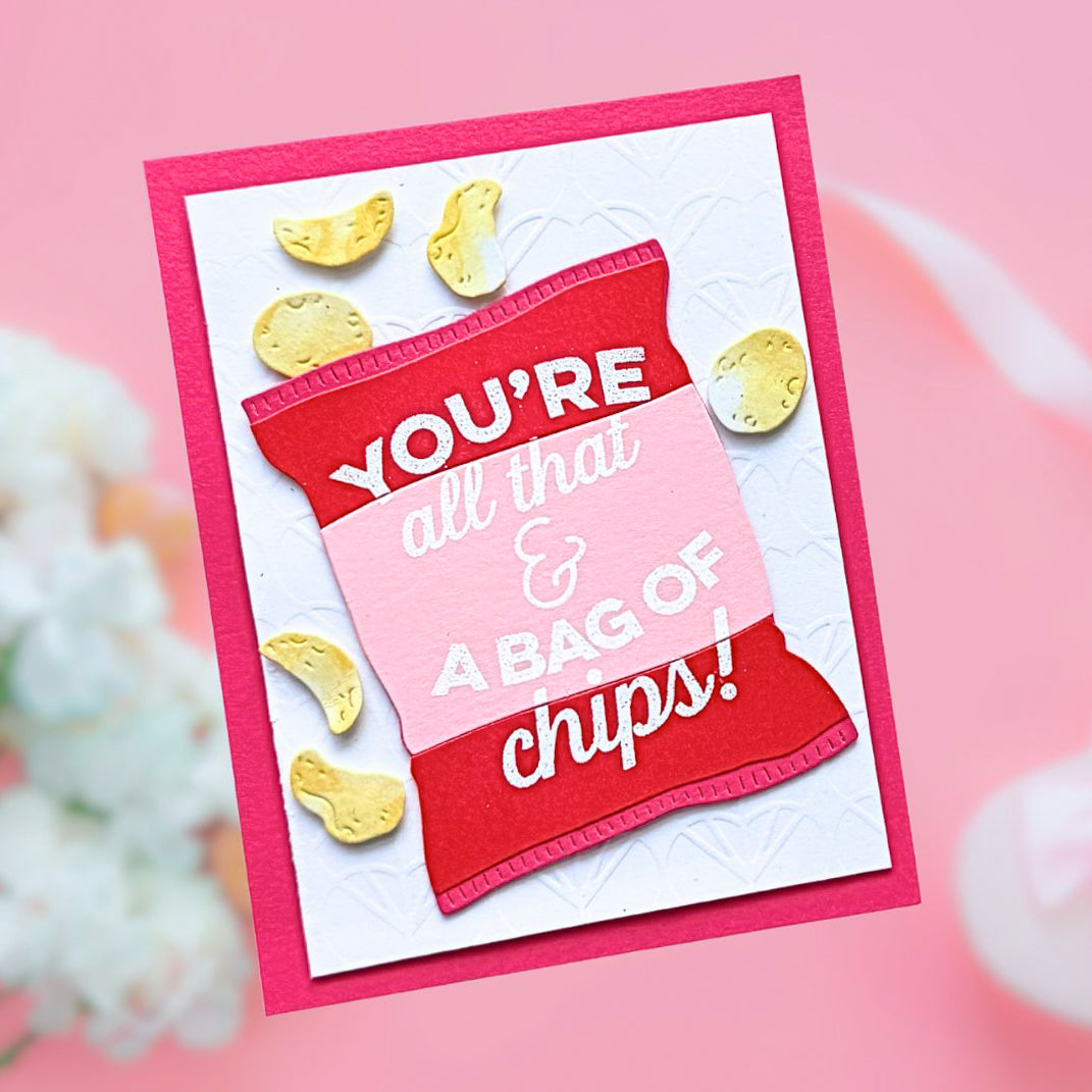 "All that and a bag of chips" handmade Valentine&