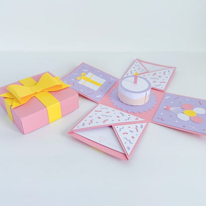 paper birthday present explosion box