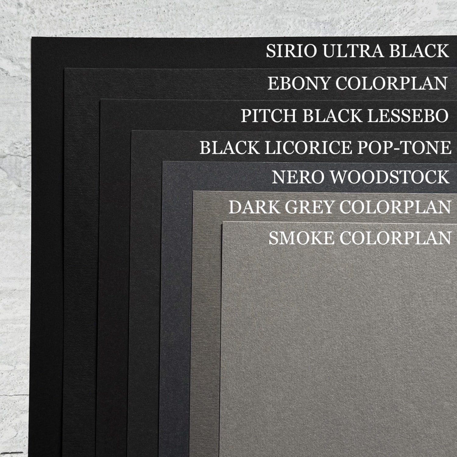 black cardstocks comparison photo