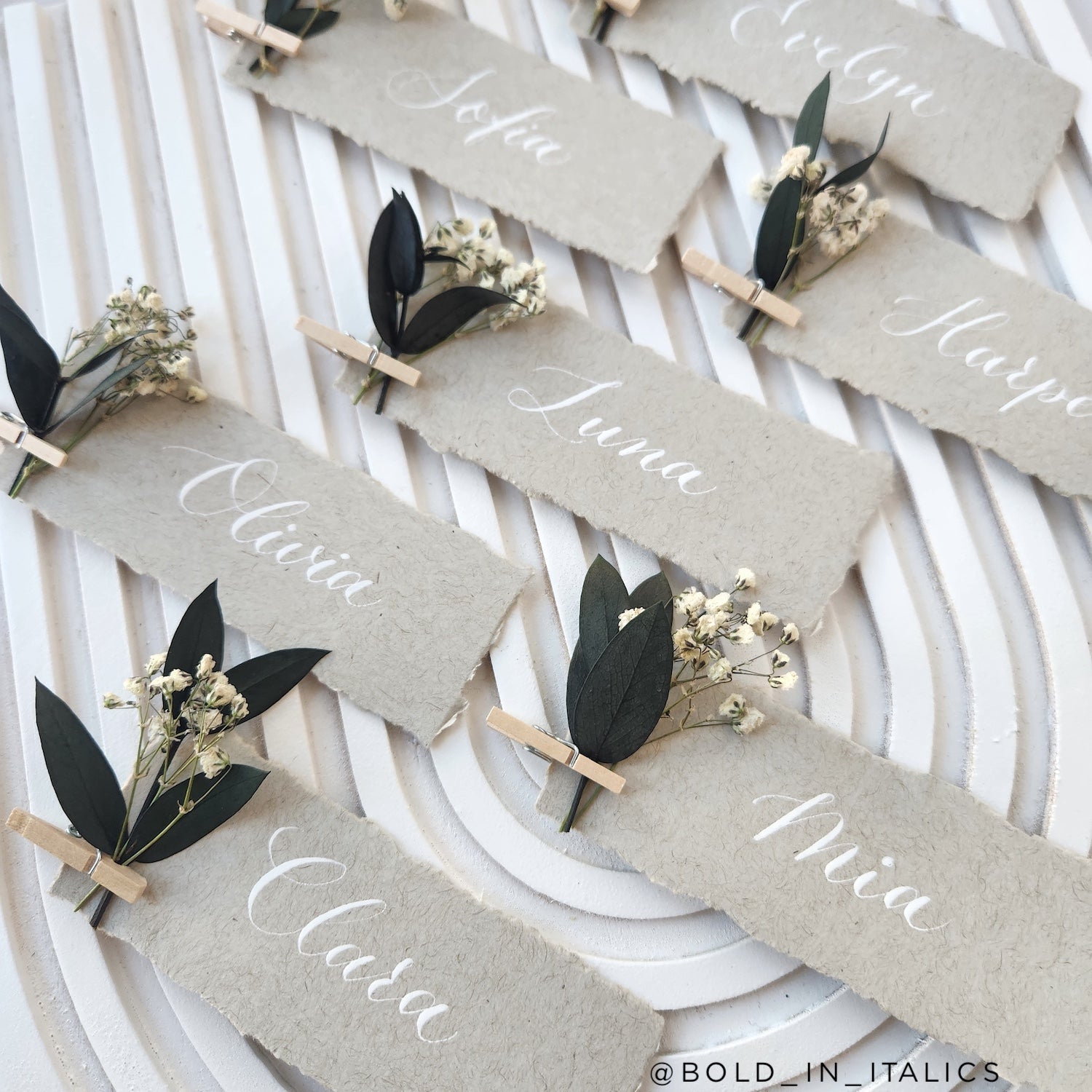 Gray Kraft Cardstock Place Cards