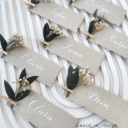Gray Kraft Cardstock Place Cards