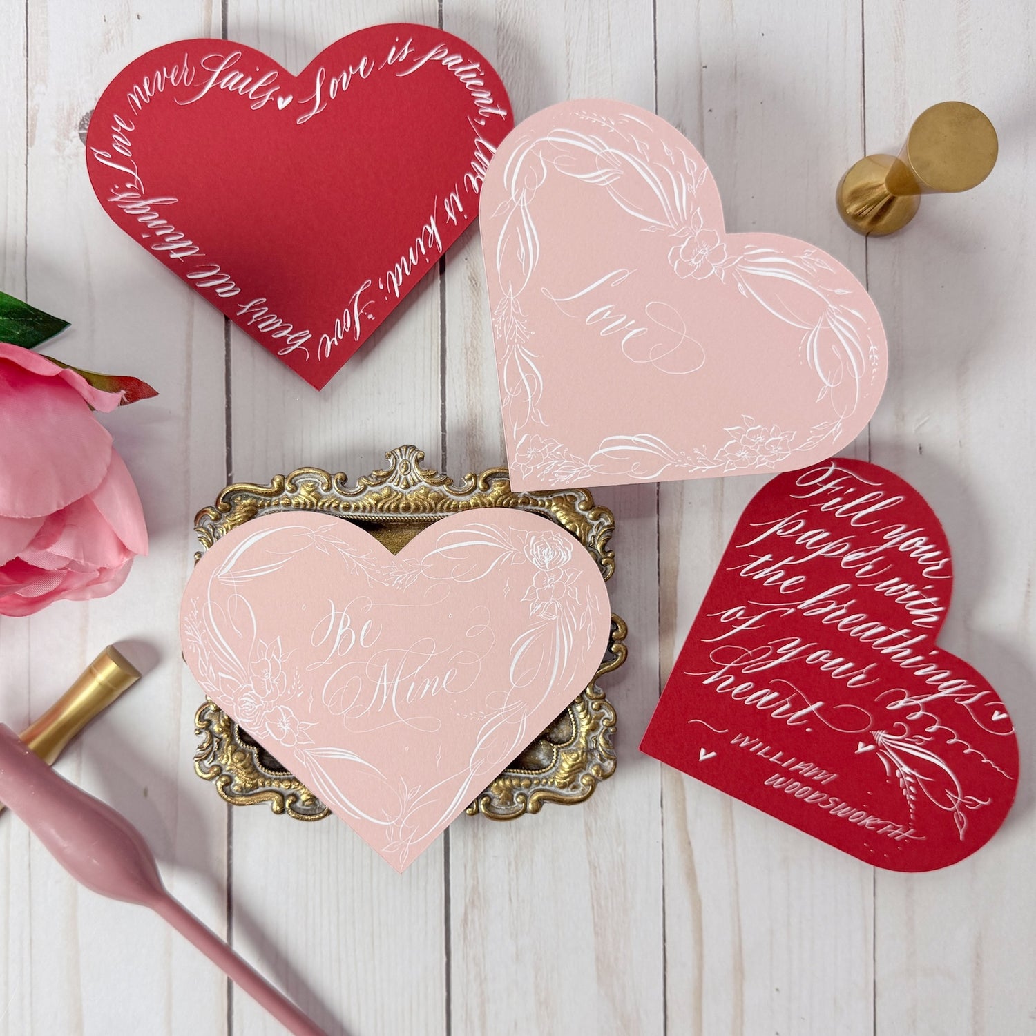 Heartfelt Calligraphy Valentine Love Notes