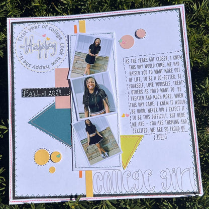 college girl scrapbook layout using Woodstock papers