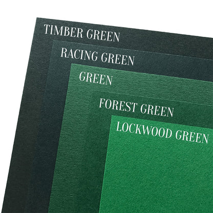 Green cardstock color comparison photo