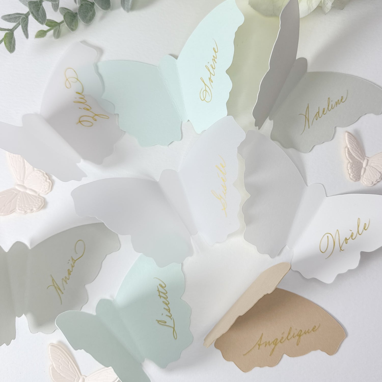 die cut butterfly place cards