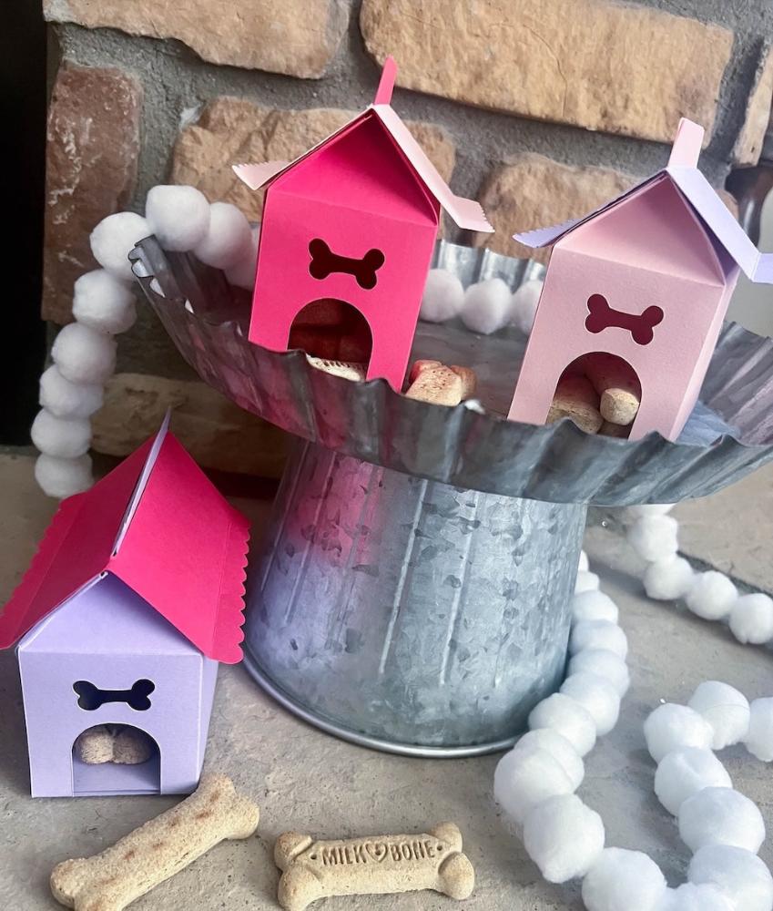 dog party doghouse treat boxes