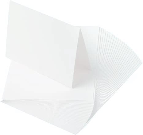 Fluorescent White Lettra half-fold cards stack