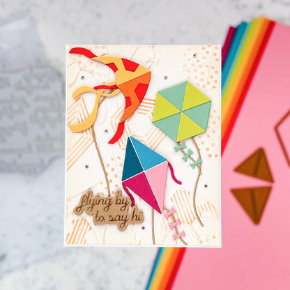 Woodstock Paper flying kites die cut handmade card