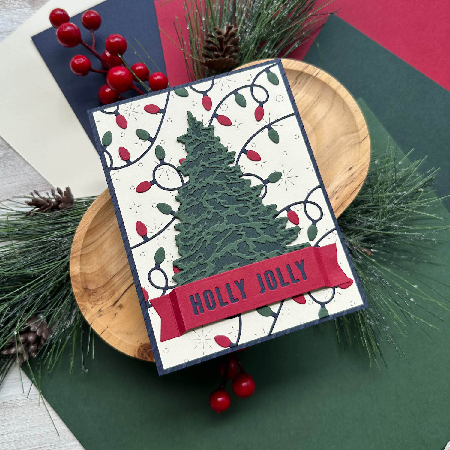 Holly Jolly Tree Card using Country Christmas Multipack