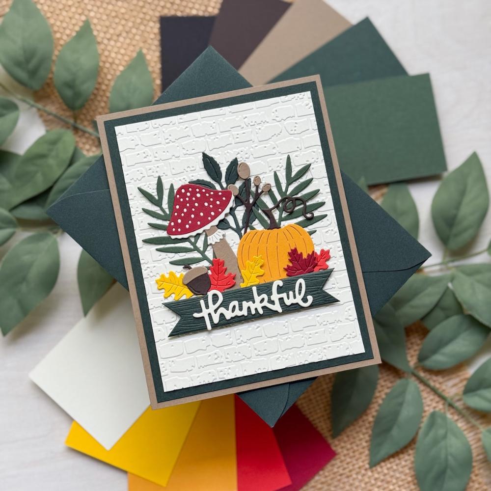 Fall Foliage Card made with Autumn Multipack and seaweed Lessebo envelope