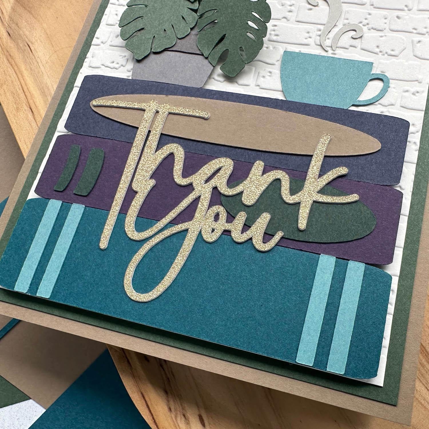 Lessebo Colours Cardstock Thank you Card closeup