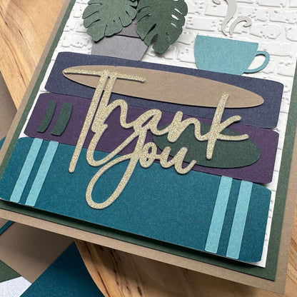 Lessebo Colours Cardstock Thank you Card closeup