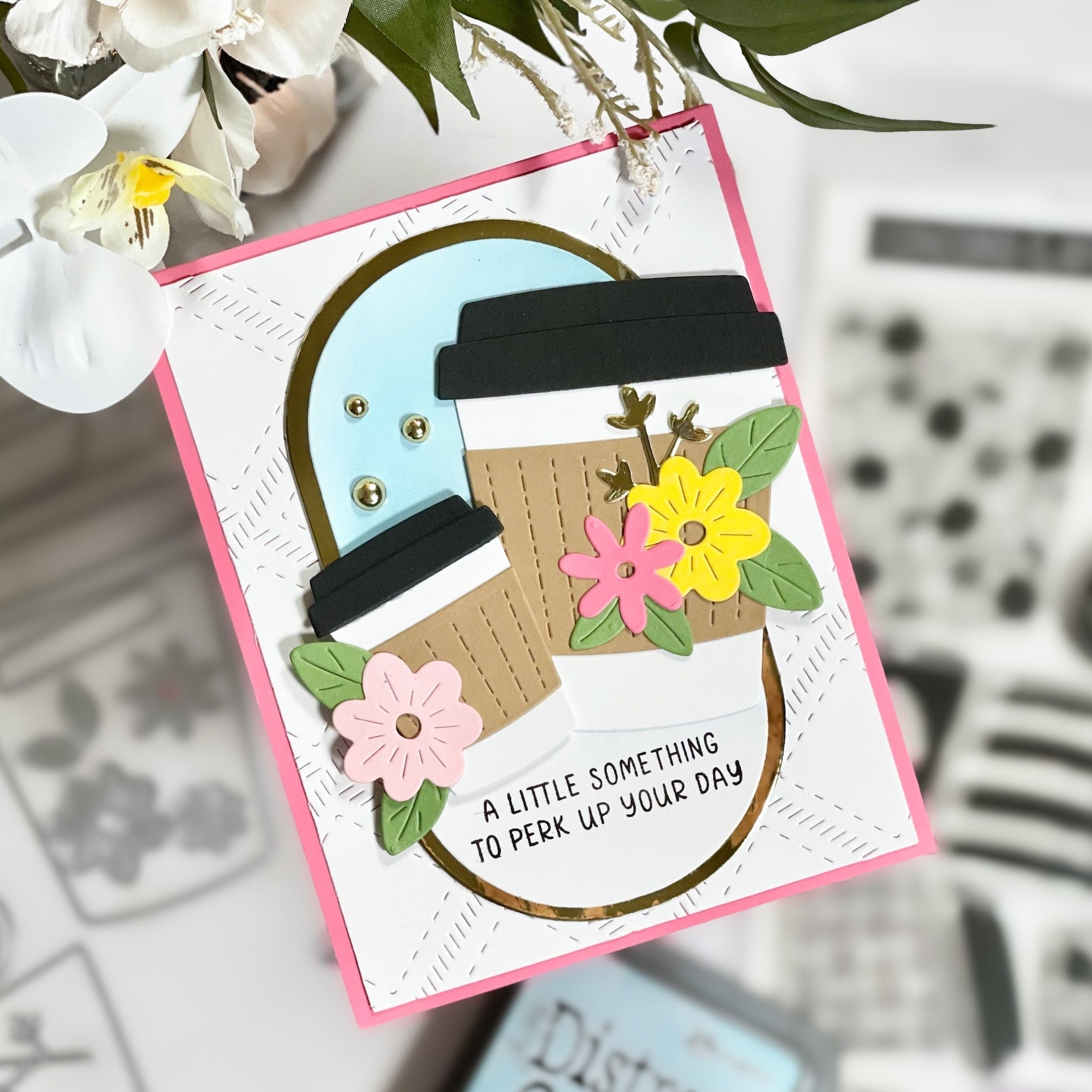 Perk Up Coffee Cup Handmade Card