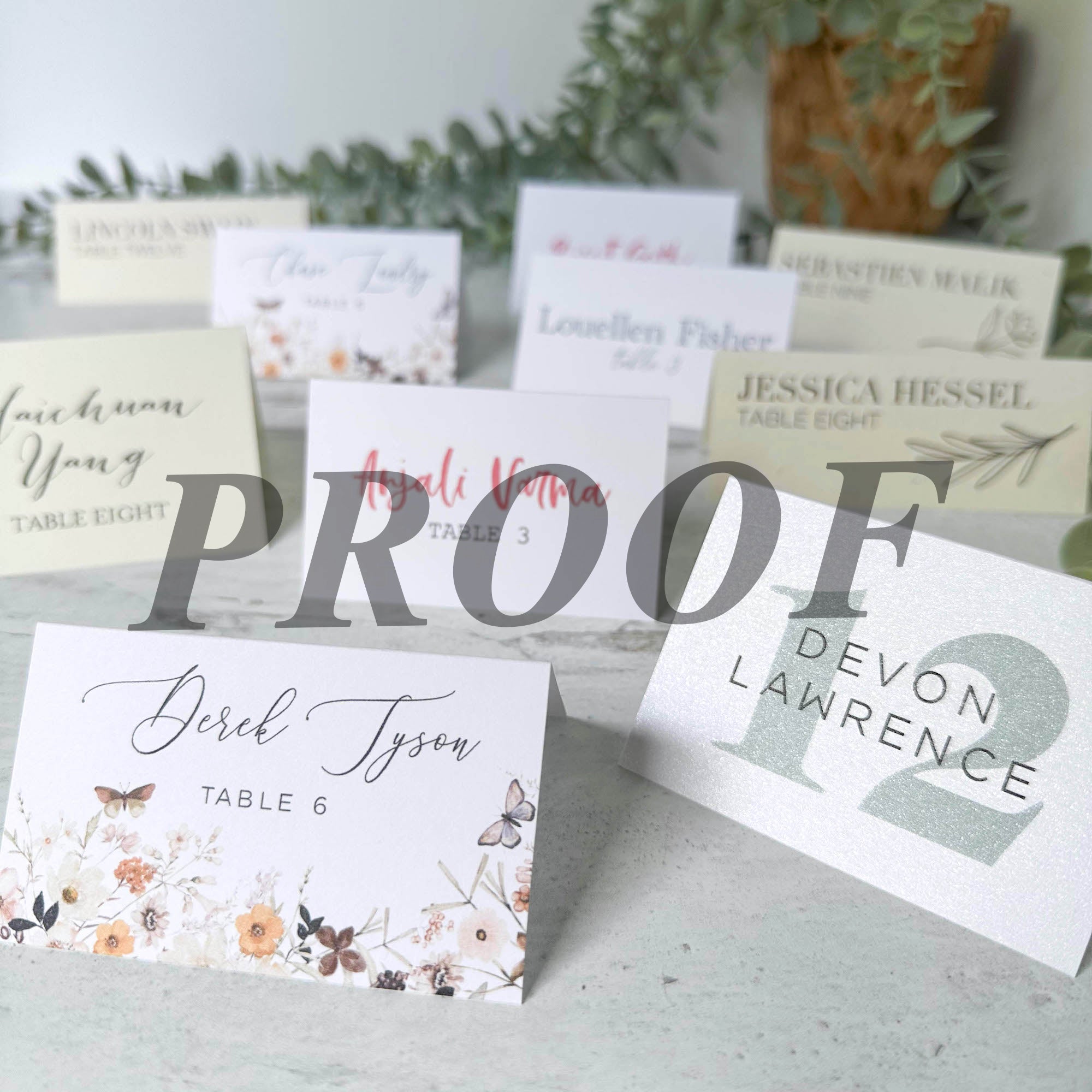 Proof Print Place Cards - Escort Cards