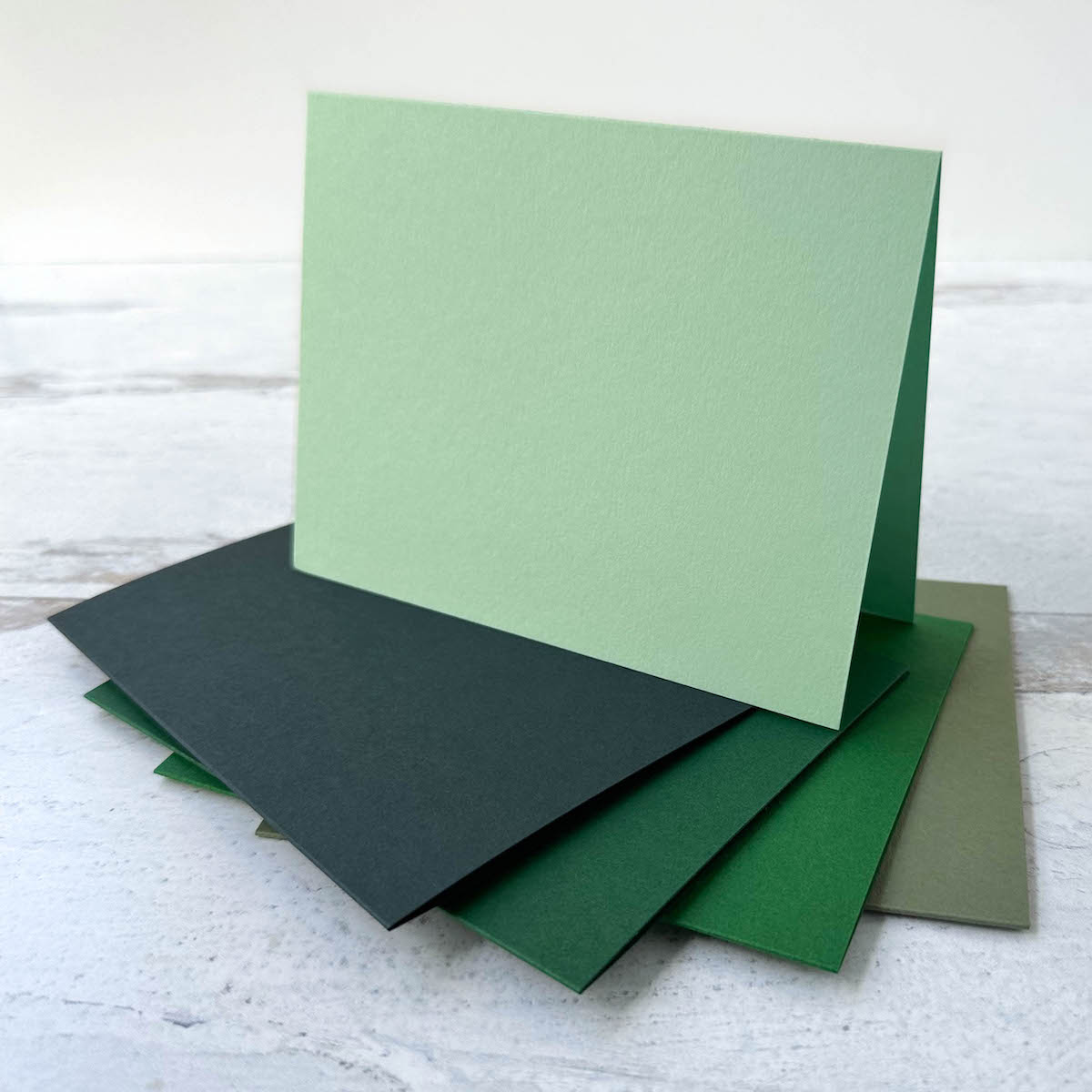Shades of Green Half-Fold Cards Multipack