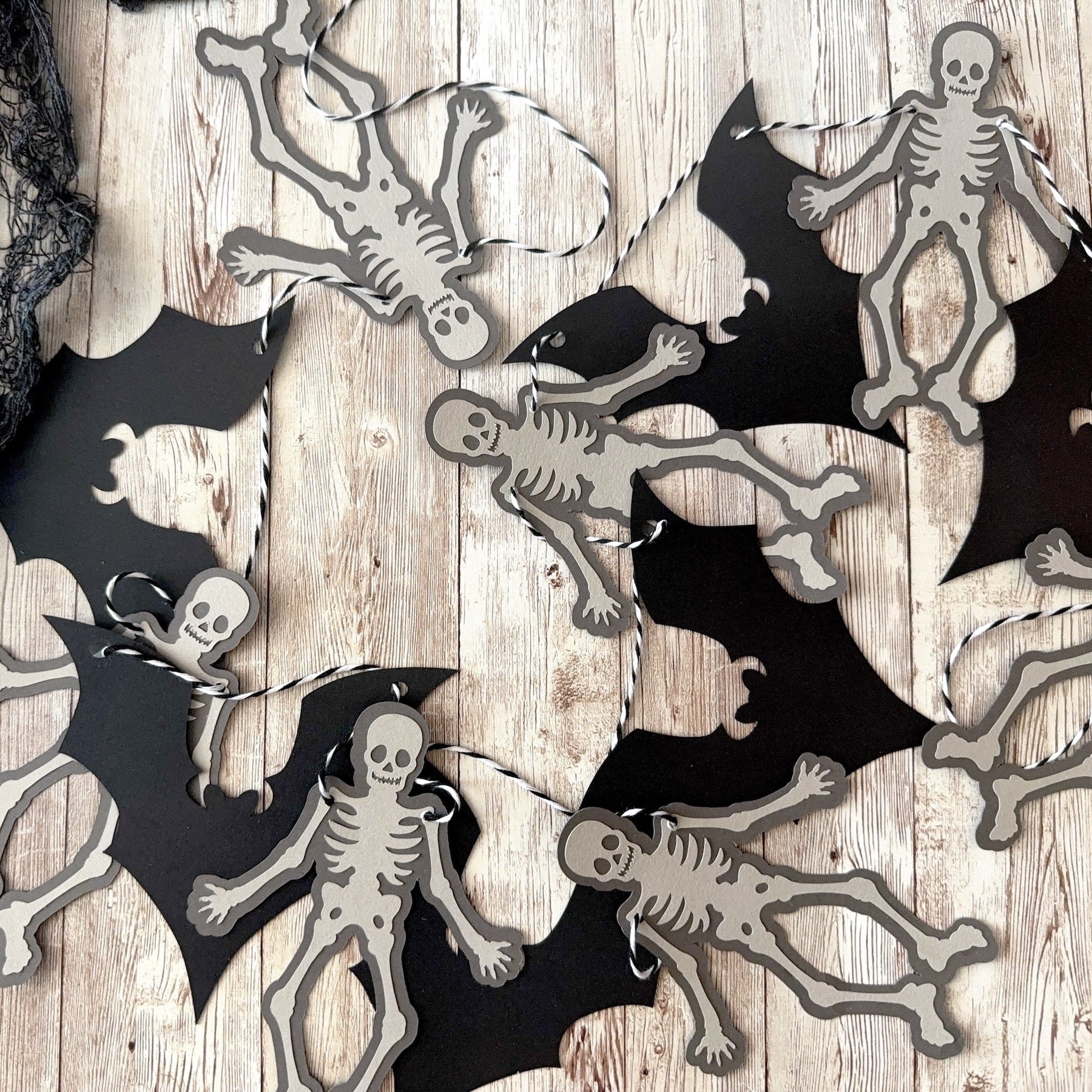 skeleton and bat banner