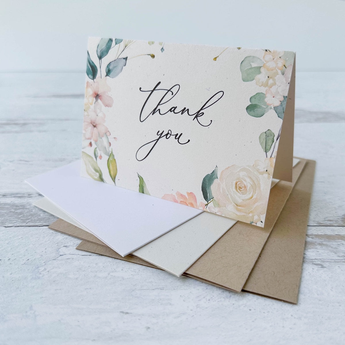 Speckletone Neutrals Folded Card Multipack Printed Thank You Card
