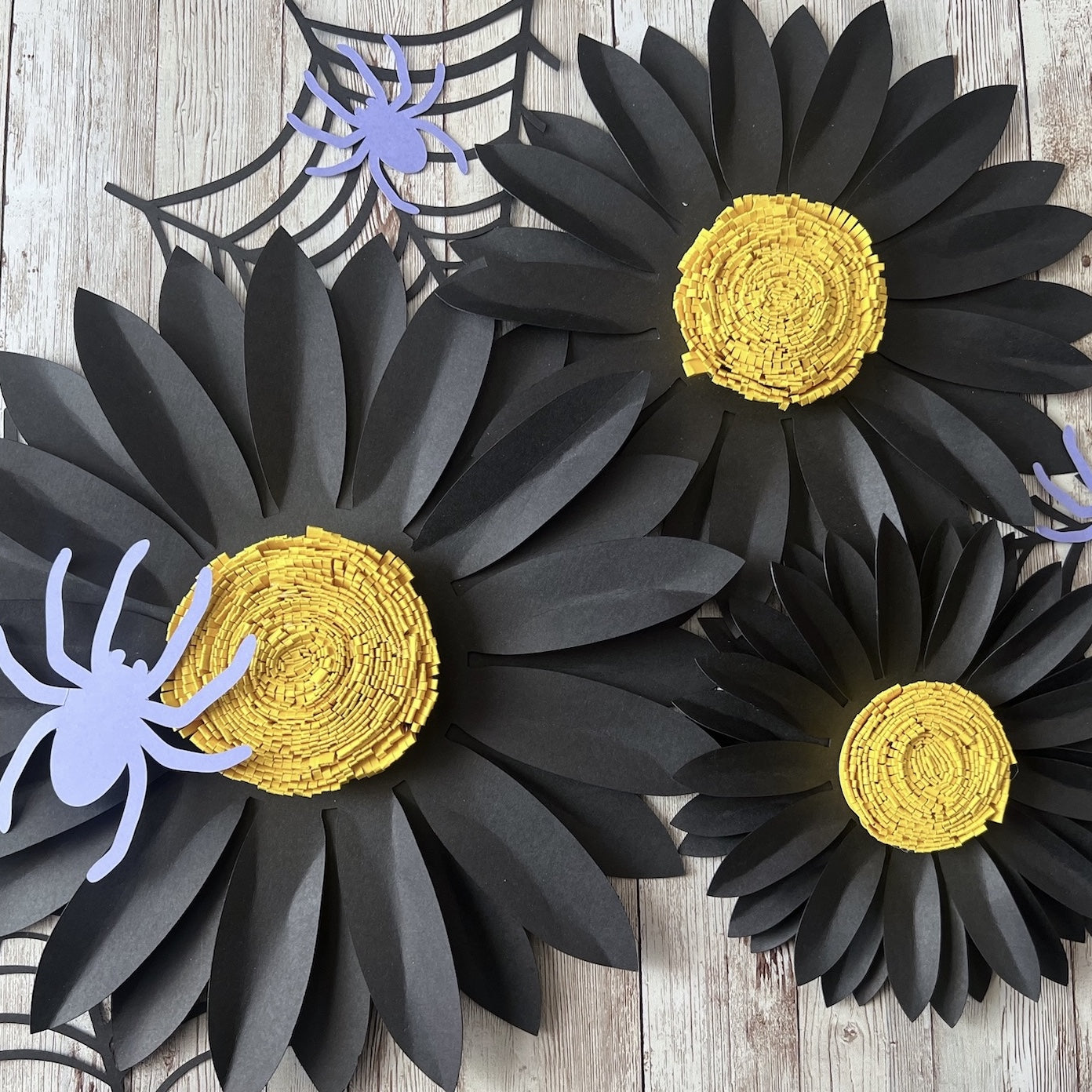spooky paper sunflowers